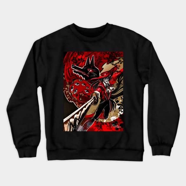 ALUCARD Inner demons Vampire Illustration Hellsing Crewneck Sweatshirt by Magenta Arts